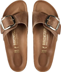 Madrid Big Buckle Oiled Leather Sandals [Narrow] - Women's
