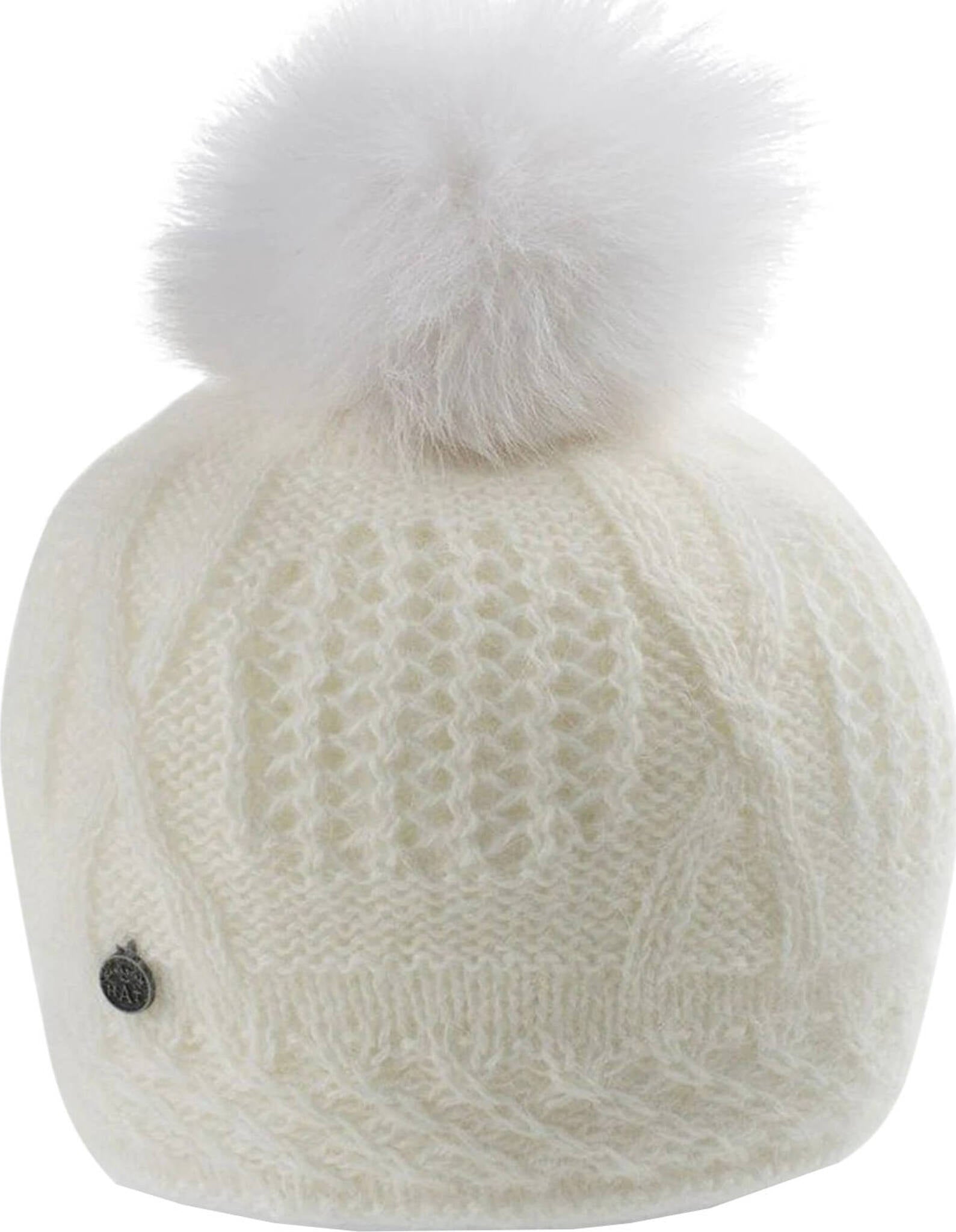 Vale-P Angora Beanie with Upcycled Fur Pom - Women's