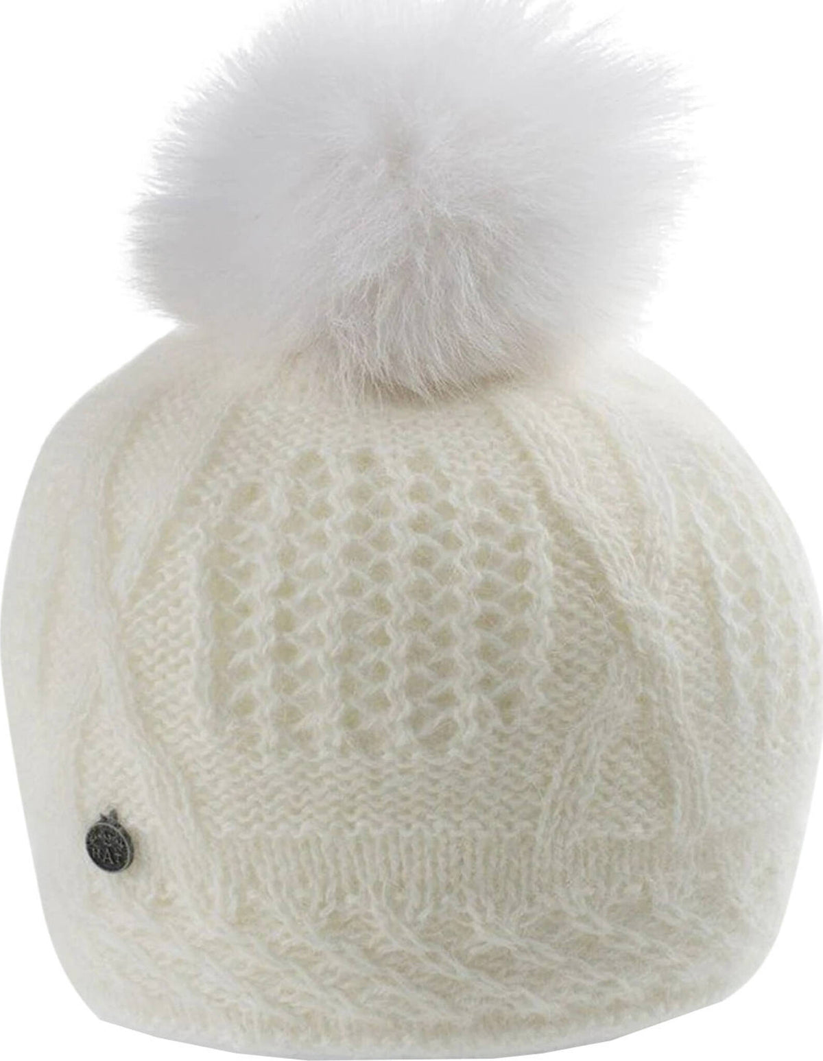 Vale-P Angora Beanie with Upcycled Fur Pom - Women's