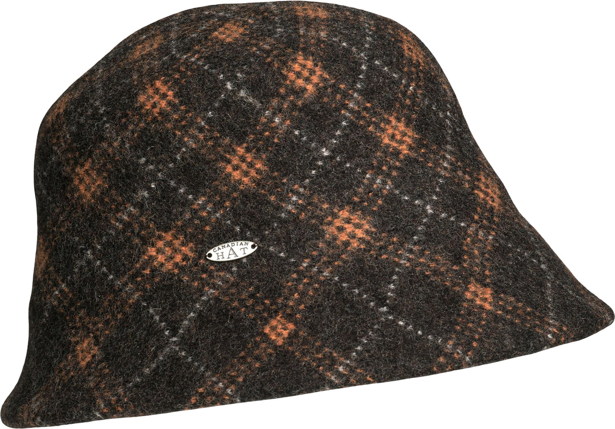CAMIYAH - JACQUARD PLAID CLOCHE HAT - Women's