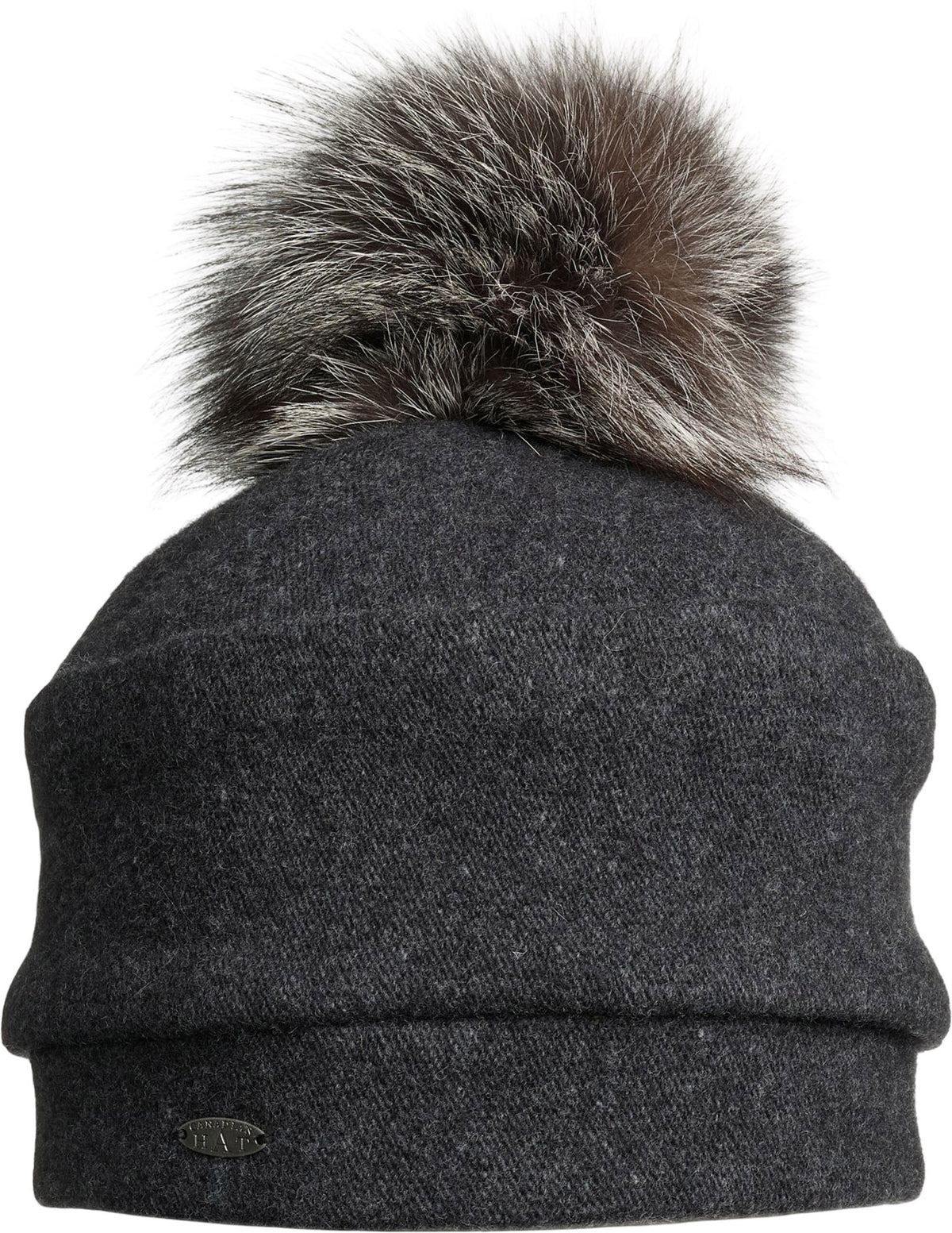 ORLA - ORMOS BEANIE W BAND AND UPCYCLED FUR POM - Women's