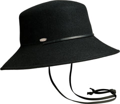 BREN CS - LARGE BUCKET HAT WITH THIN LEATHER CHIN STRAP - Women's