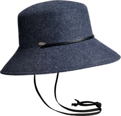 BREN CS - LARGE BUCKET HAT WITH THIN LEATHER CHIN STRAP - Women's