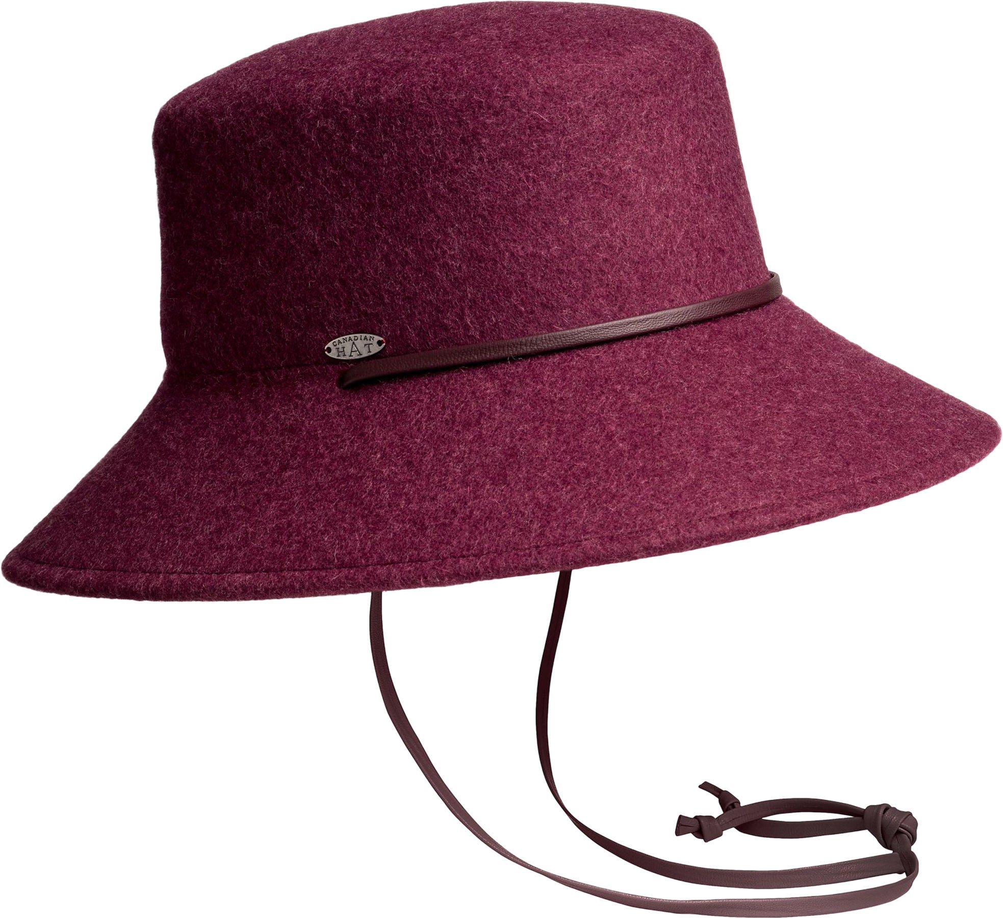 BREN CS - LARGE BUCKET HAT WITH THIN LEATHER CHIN STRAP - Women's
