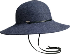 CATHY CS - WIDE BRIM CLOCHE HAT W LEATHER CHIN STRAP - Women's