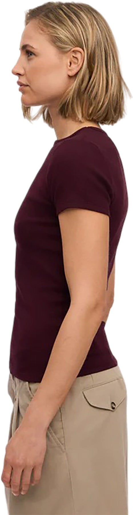 Rib Short Sleeve T-Shirt - Women's