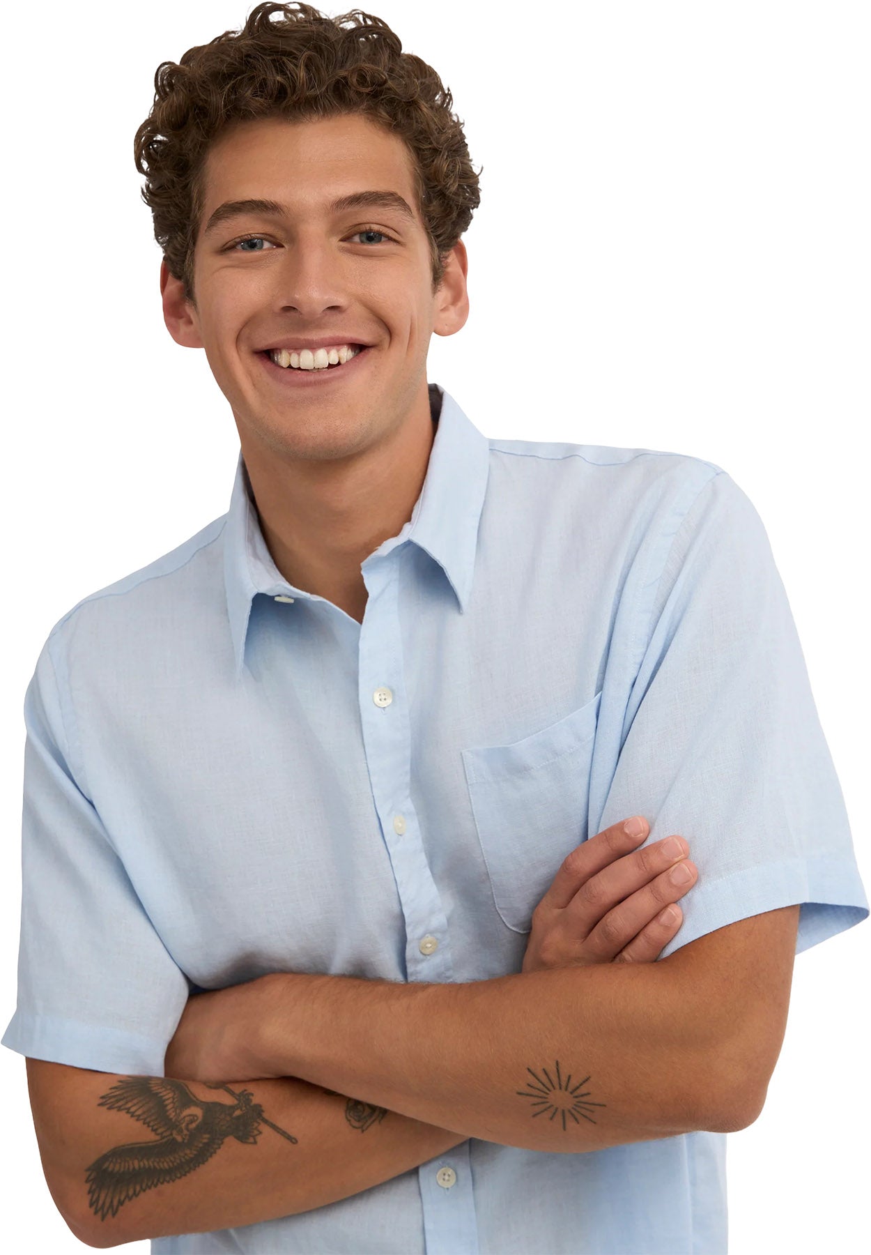 Linen Short Sleeve Shirt - Men's