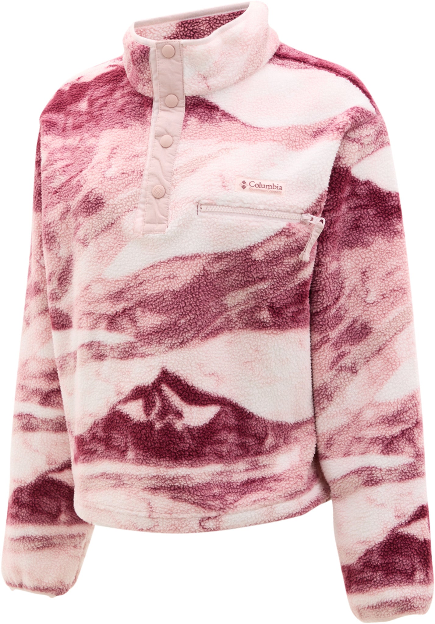 Helvetia II Printed Cropped Half Snap Fleece Pullover - Women's