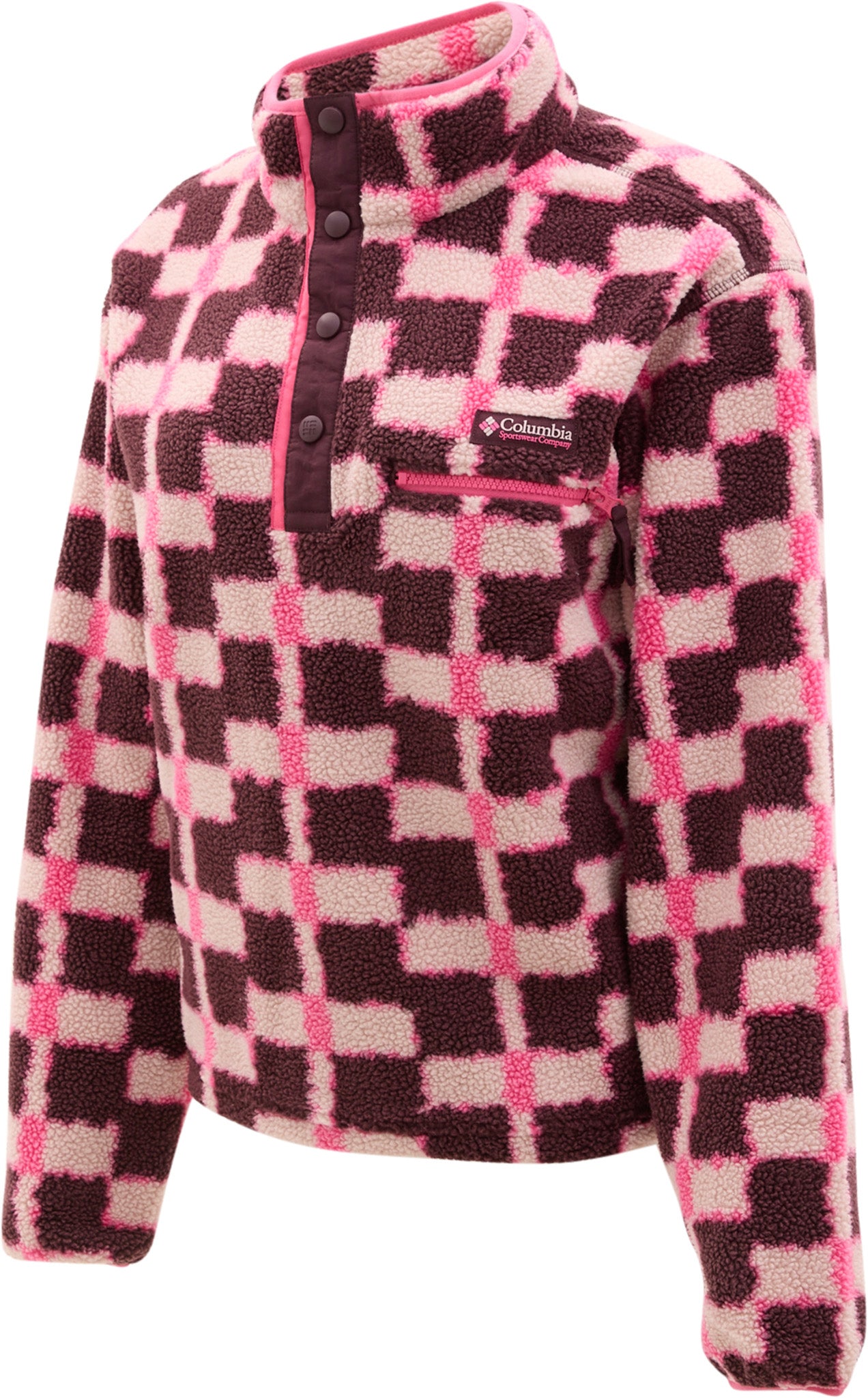Helvetia II Printed Cropped Half Snap Fleece Pullover - Women's