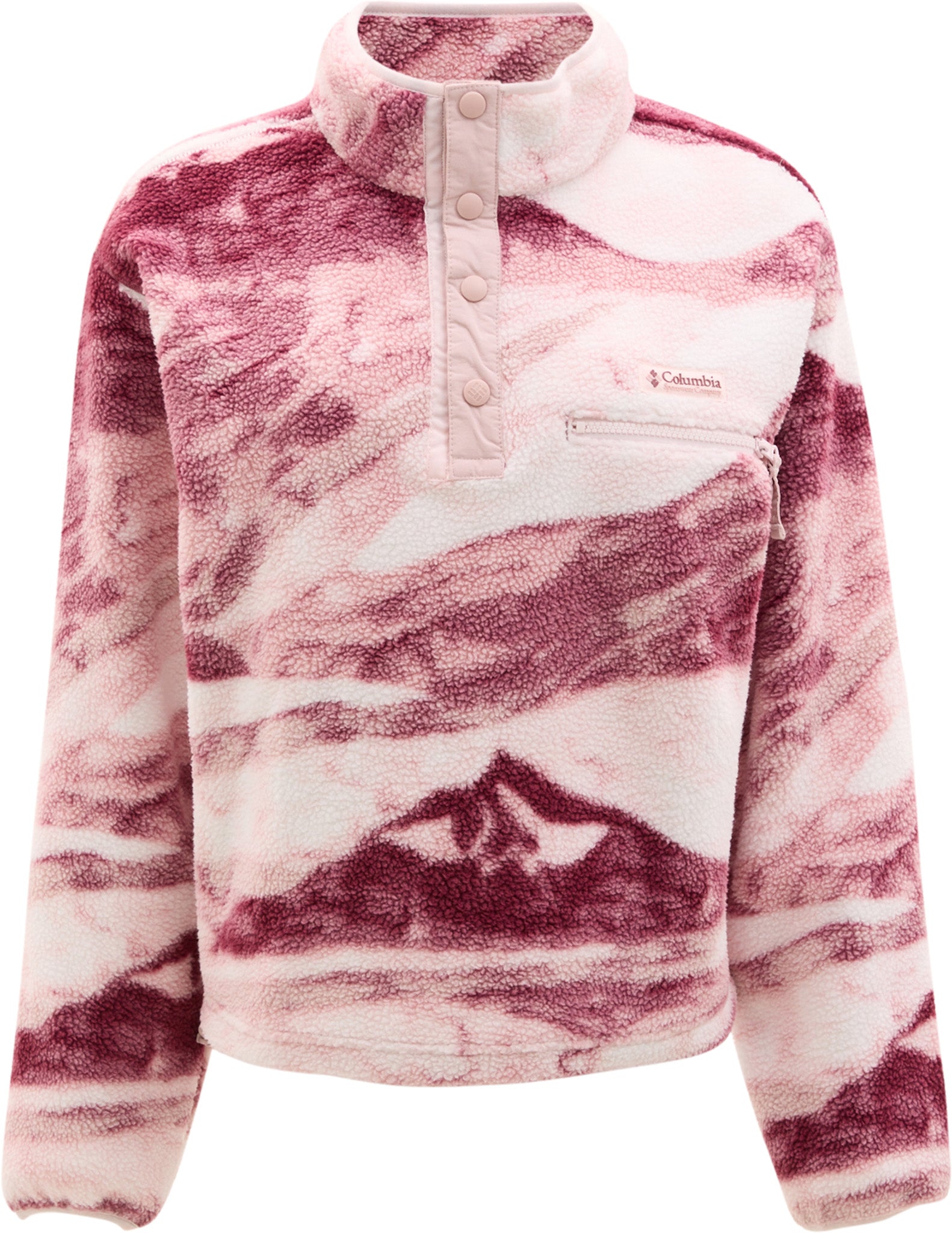 Helvetia II Printed Cropped Half Snap Fleece Pullover - Women's