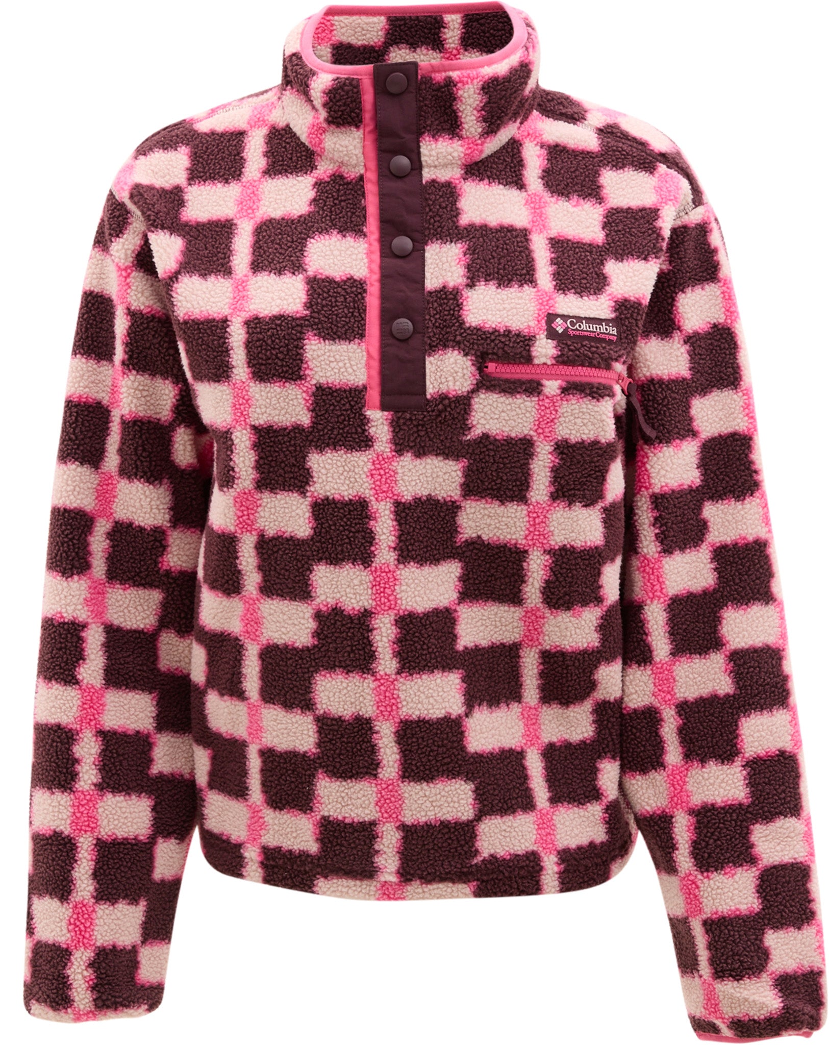 Helvetia II Printed Cropped Half Snap Fleece Pullover - Women's