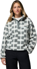 Helvetia II Printed Cropped Half Snap Fleece Pullover - Women's