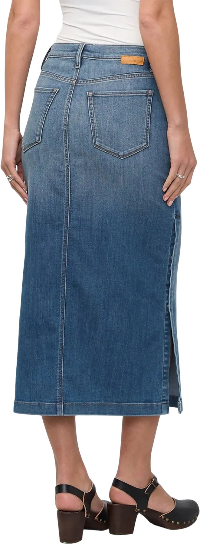 Performance Denim Slit Skirt - Women's