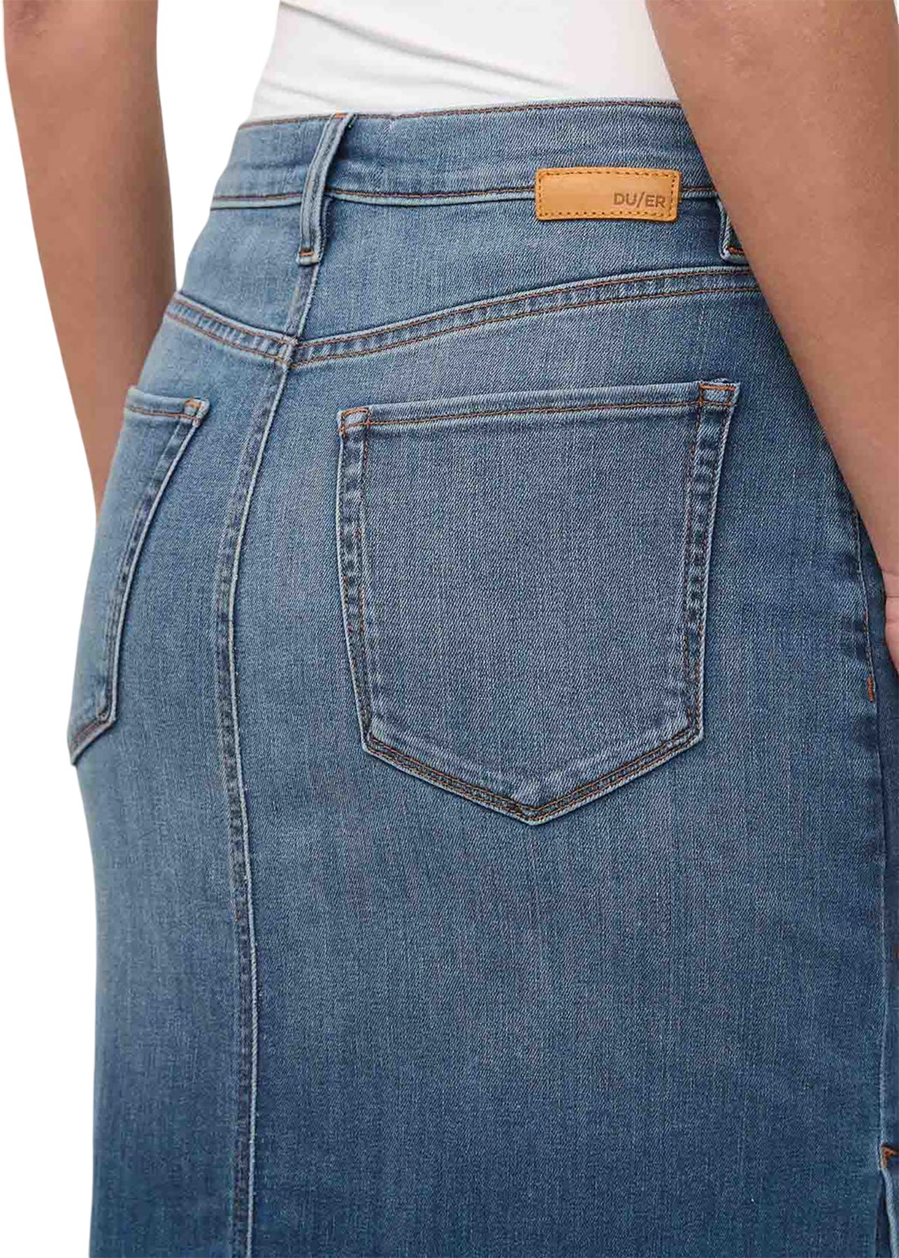 Performance Denim Slit Skirt - Women's