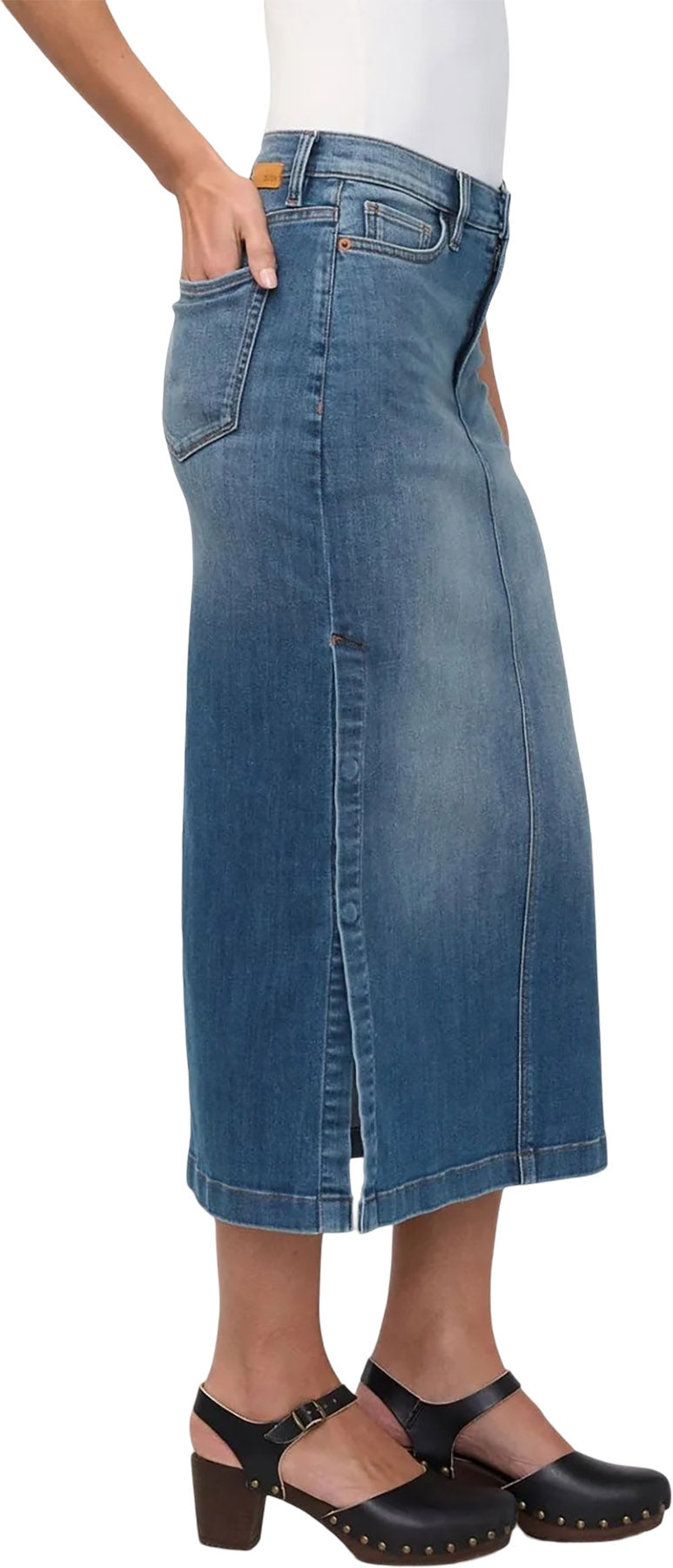 Performance Denim Slit Skirt - Women's