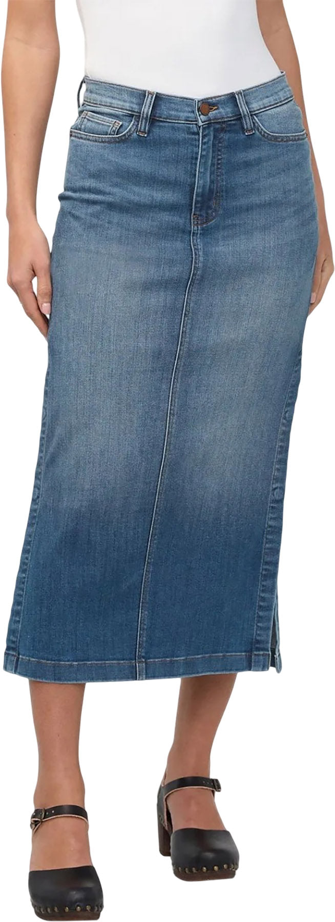 Performance Denim Slit Skirt - Women's