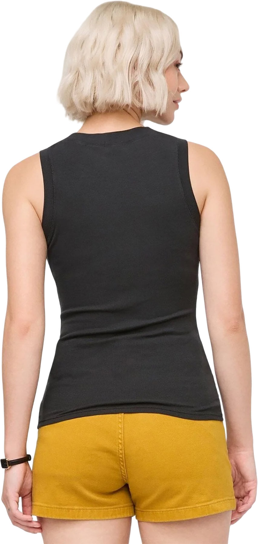 Ribbed Pima High Neck Tank Top - Women's
