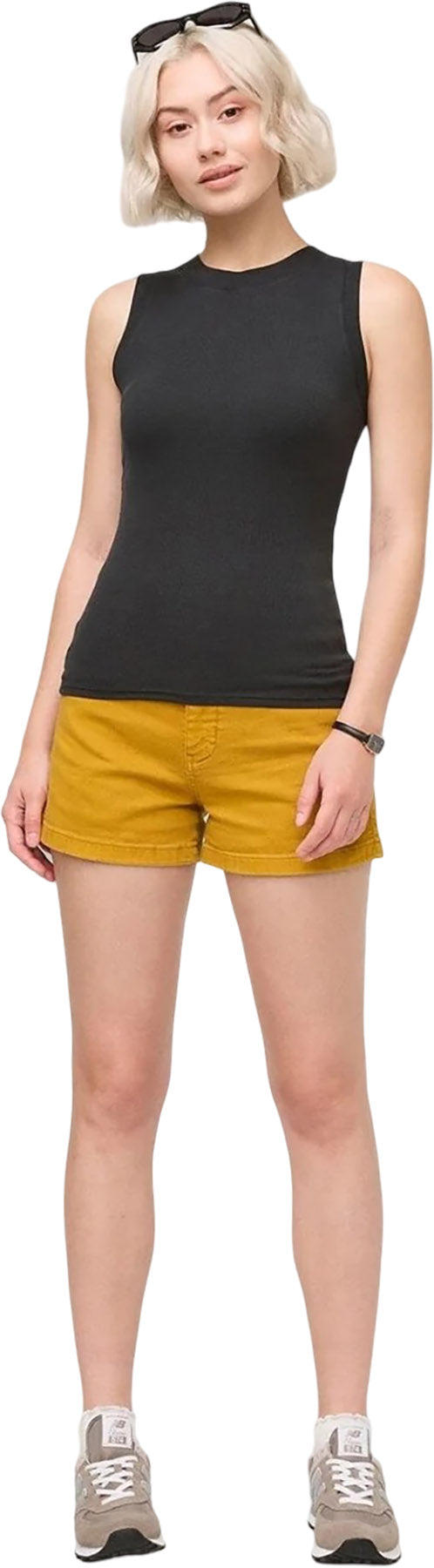 Ribbed Pima High Neck Tank Top - Women's