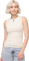Ribbed Pima High Neck Tank Top - Women's