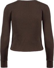 Fitted Long Sleeve Waffle T-Shirt - Women's
