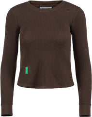 Fitted Long Sleeve Waffle T-Shirt - Women's