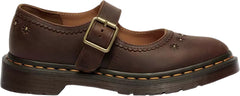 Flower Crazy Horse Leather Mary Jane Shoes - Women's