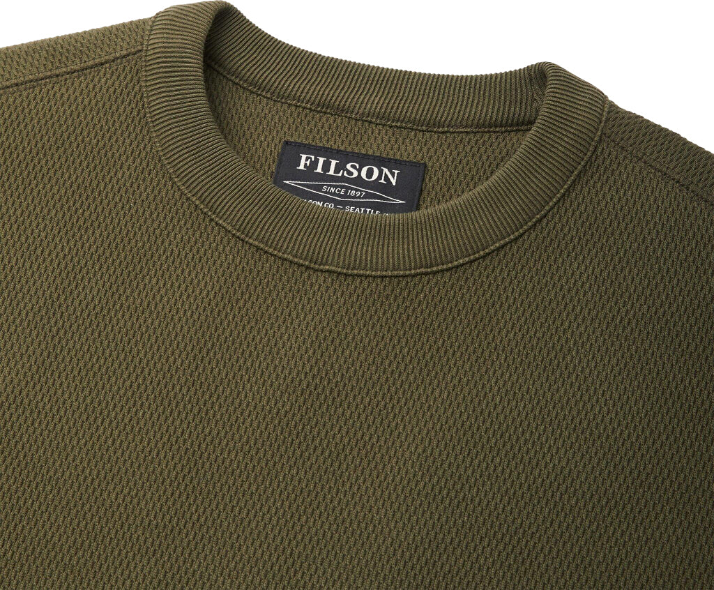 Waffle Knit Thermal Crew Neck Shirt - Men's