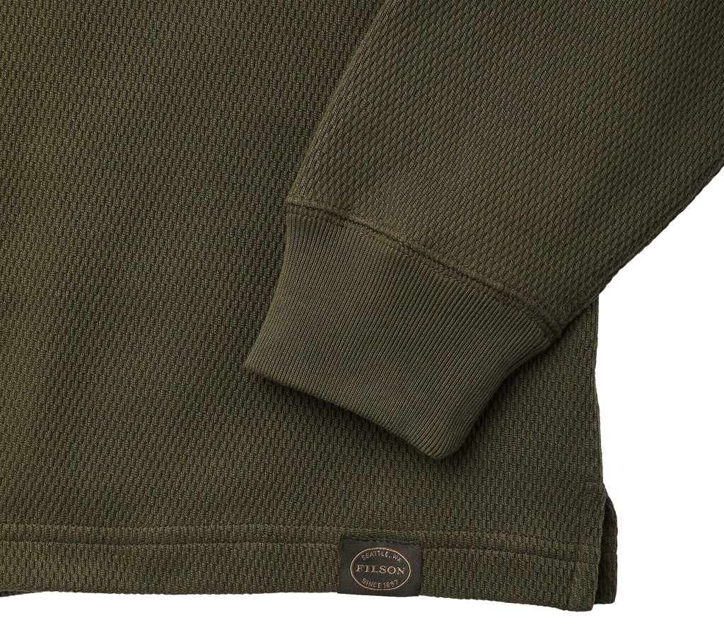 Waffle Knit Thermal Crew Neck Shirt - Men's