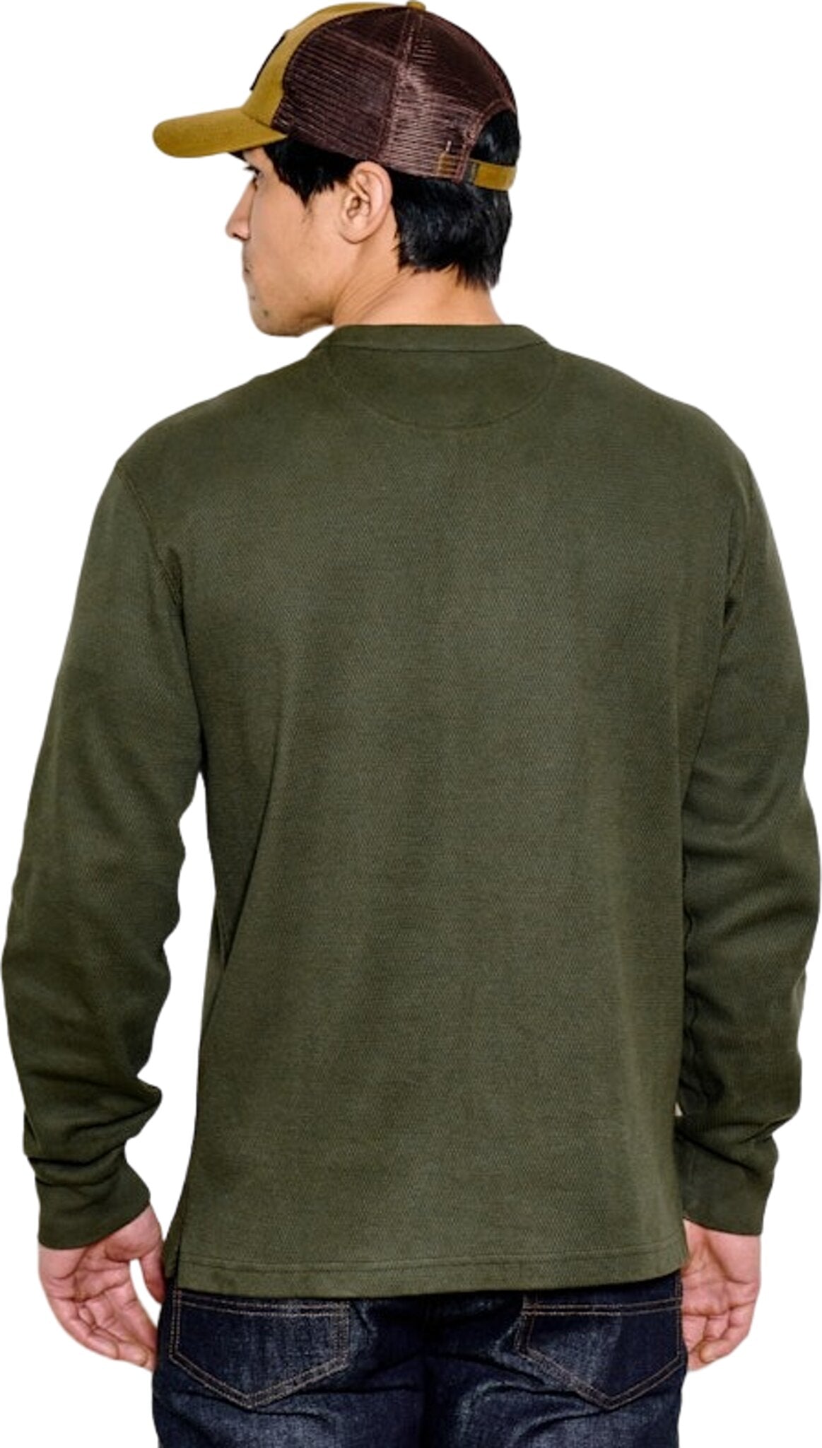 Waffle Knit Thermal Crew Neck Shirt - Men's