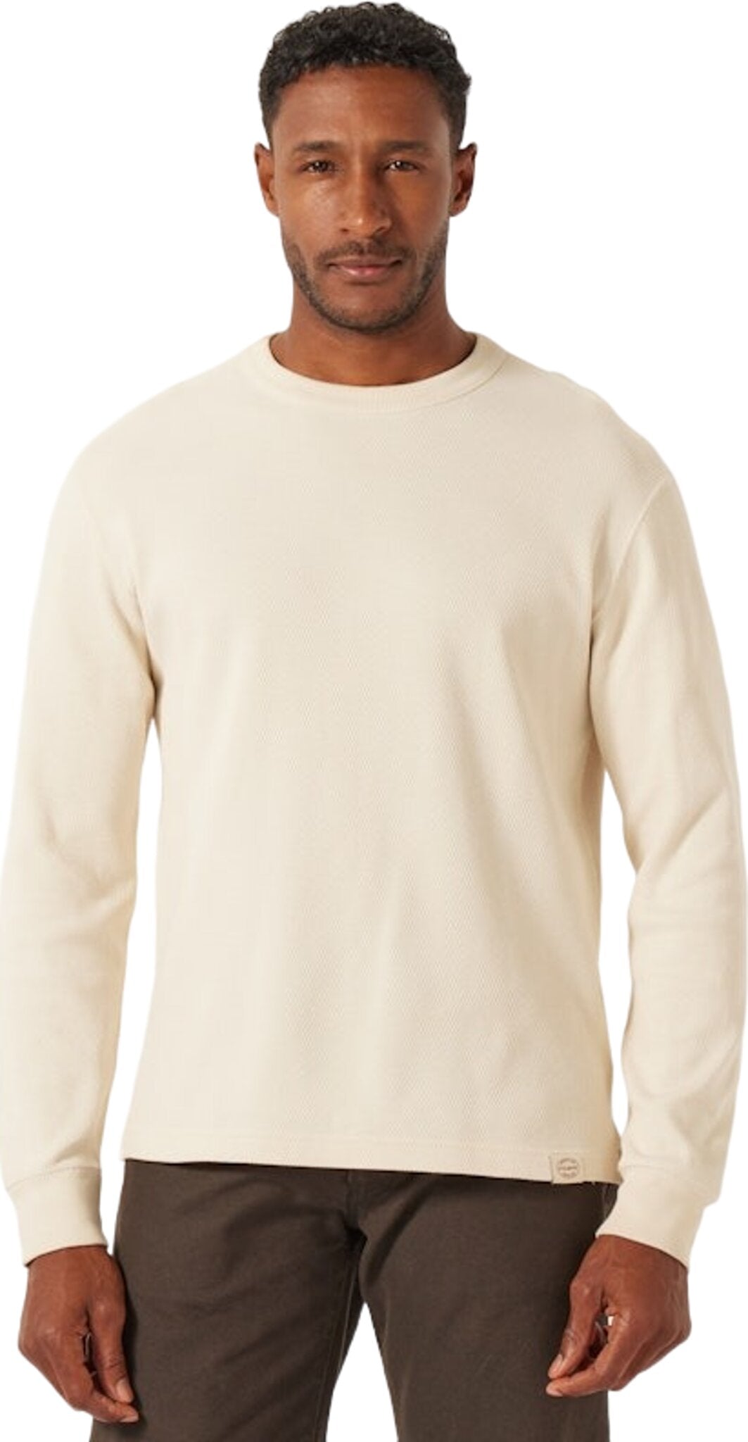 Waffle Knit Thermal Crew Neck Shirt - Men's
