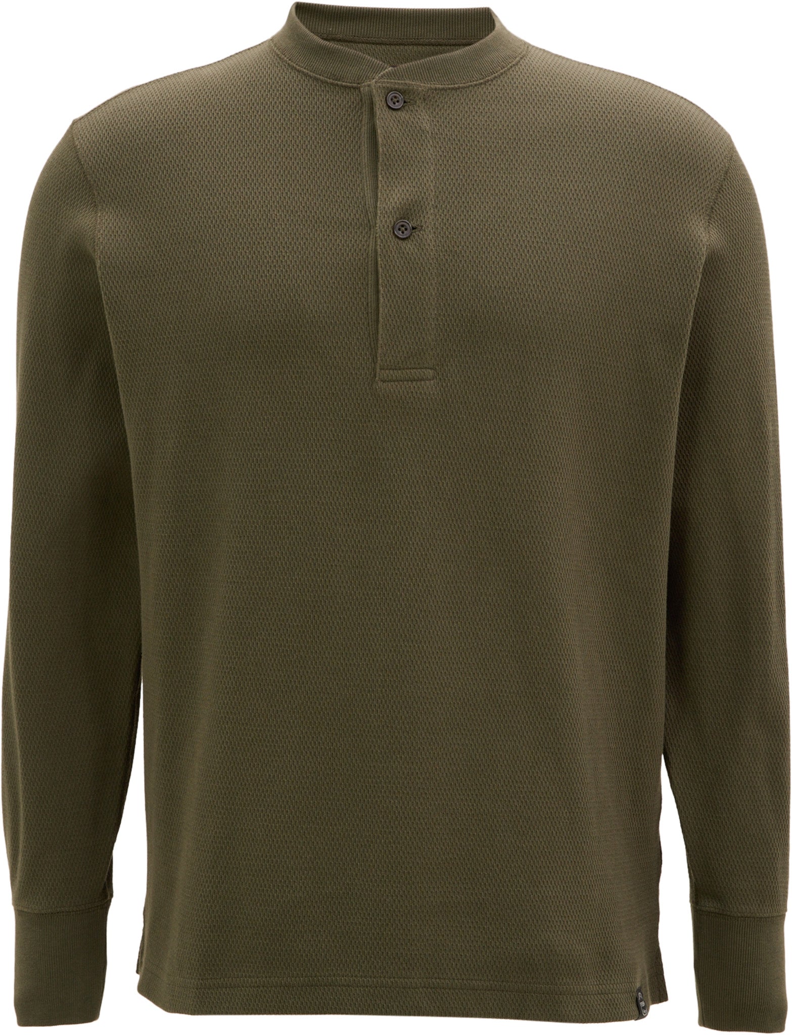 Waffle Knit Henley Shirt - Men's