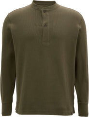 Waffle Knit Henley Shirt - Men's