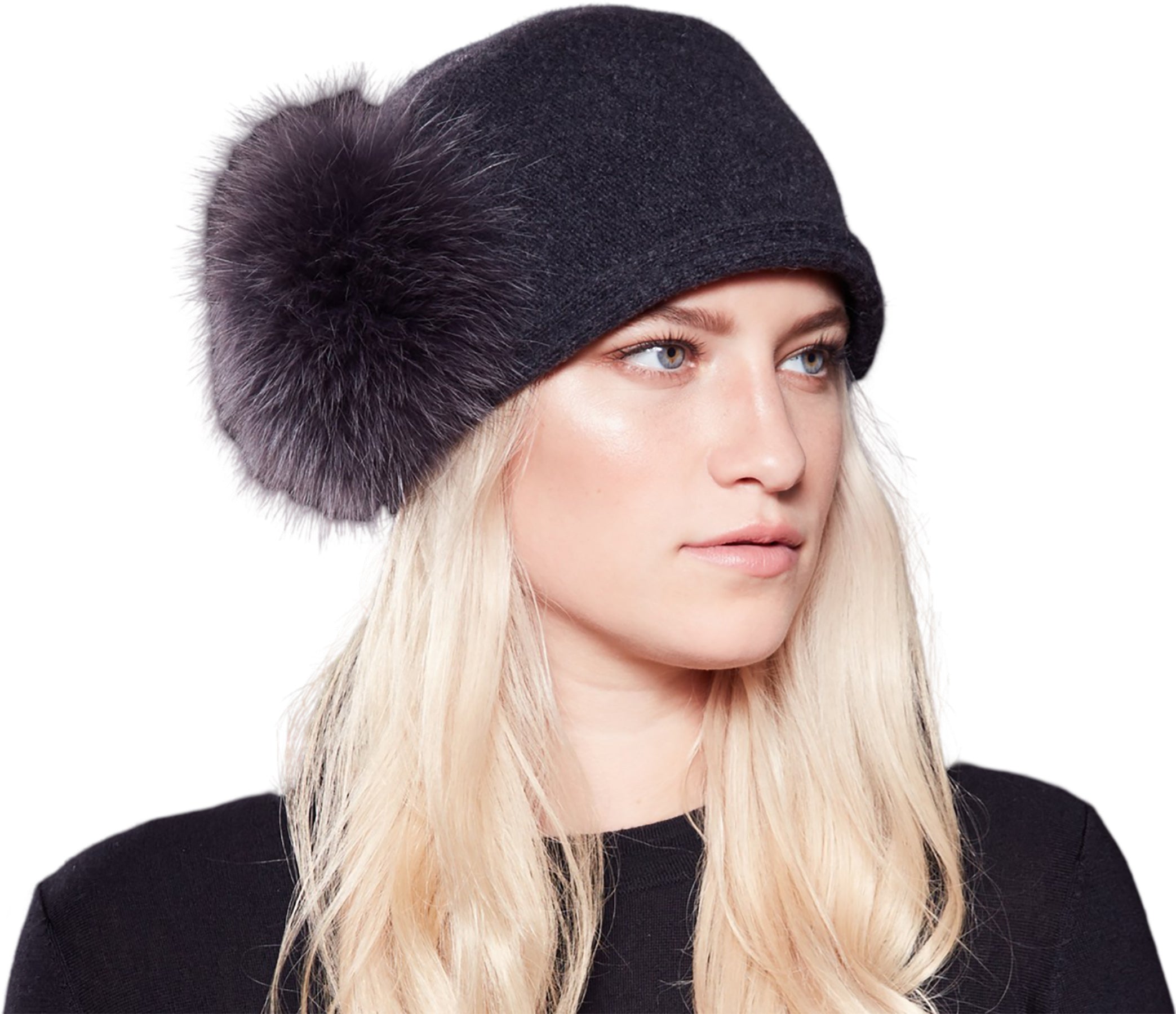 Cici Ormos Winter Hat with Upcycled Side Pom - Women's
