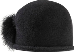 Cici Ormos Winter Hat with Upcycled Side Pom - Women's