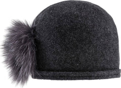 Cici Ormos Winter Hat with Upcycled Side Pom - Women's