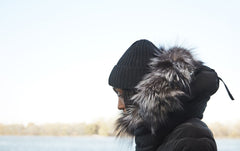 Canmore Long Puffer Coat with Upcycled Fur Trim - Women's