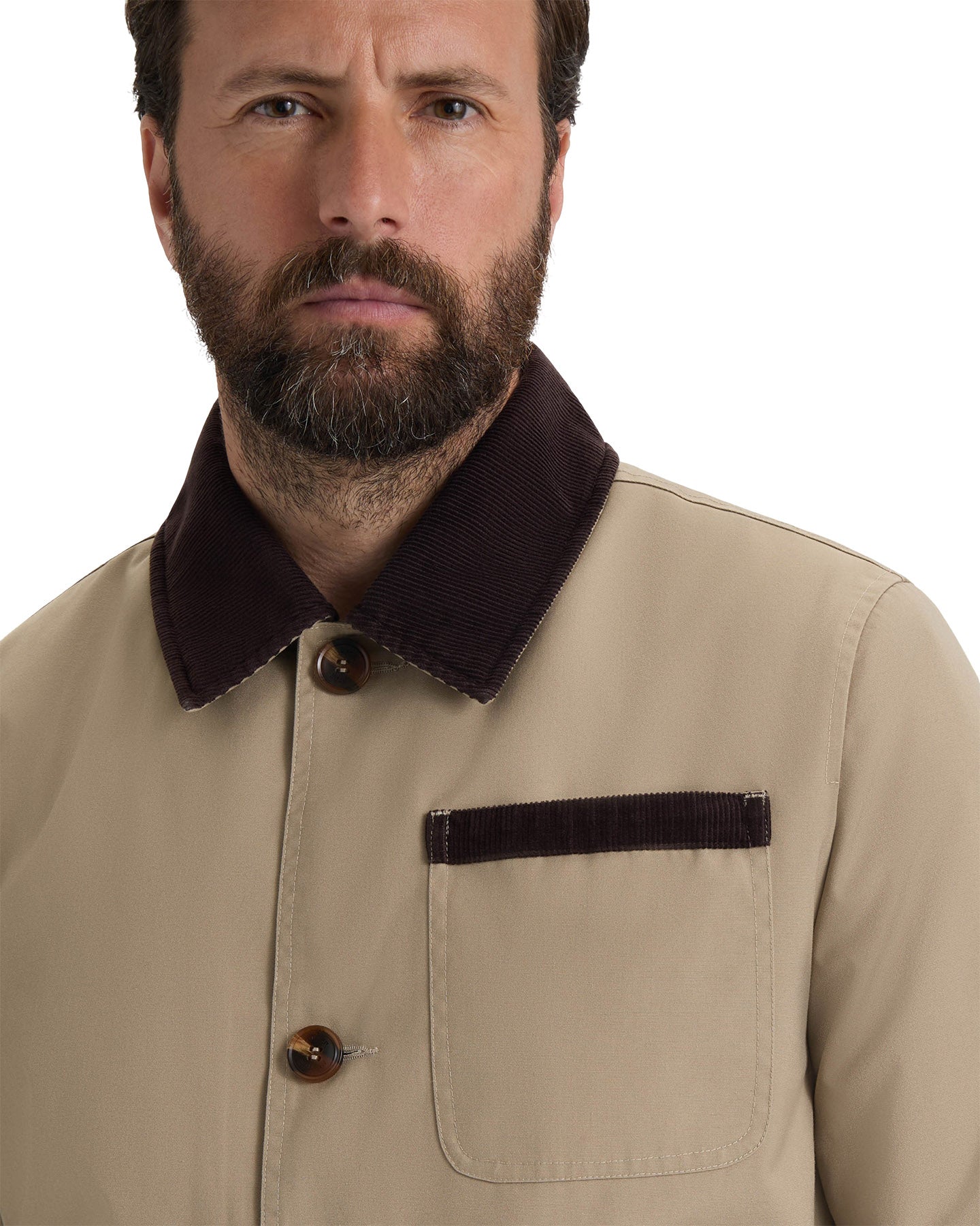 Samuel Canvas Jacket with Corduroy Trims - Men's
