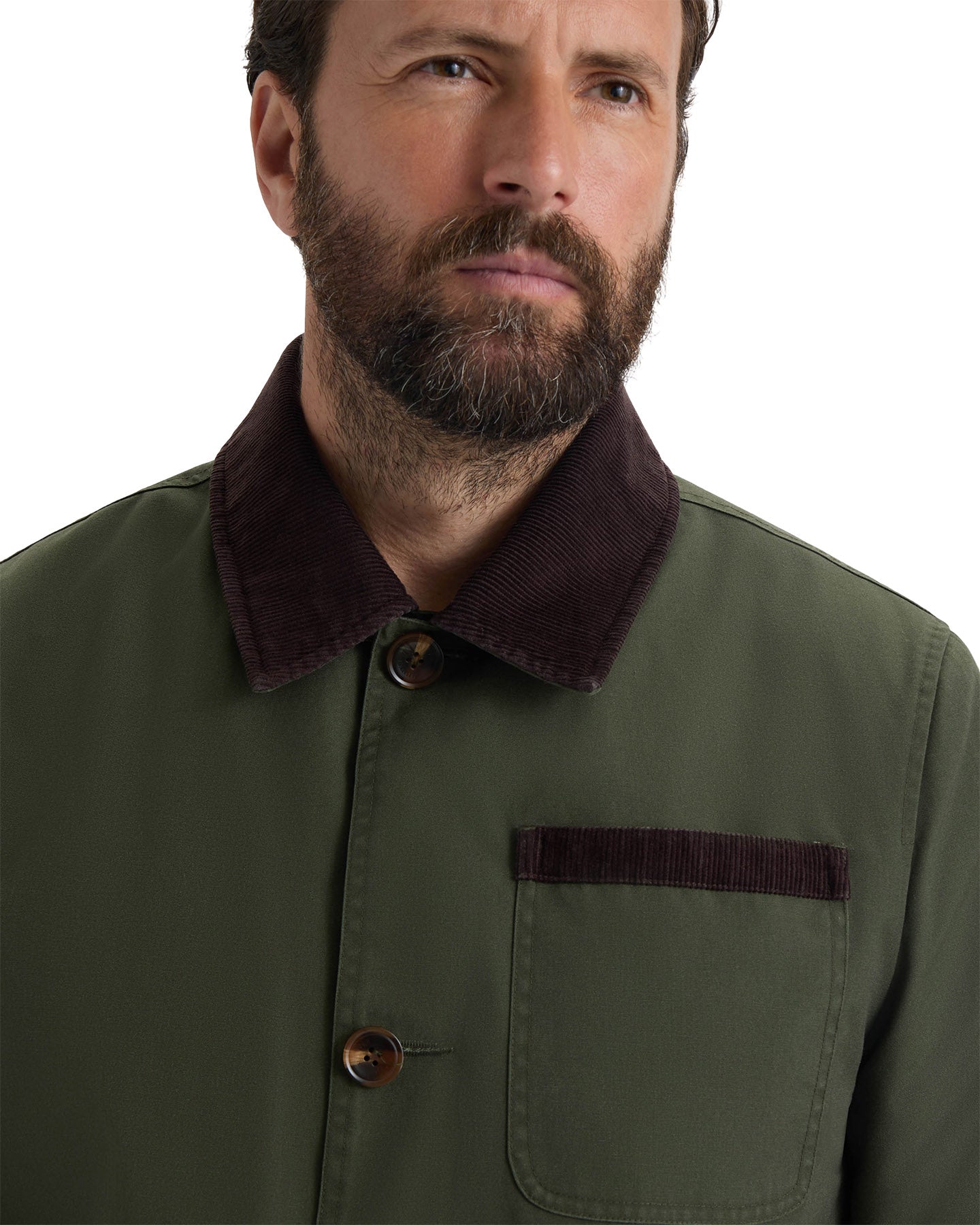 Samuel Canvas Jacket with Corduroy Trims - Men's