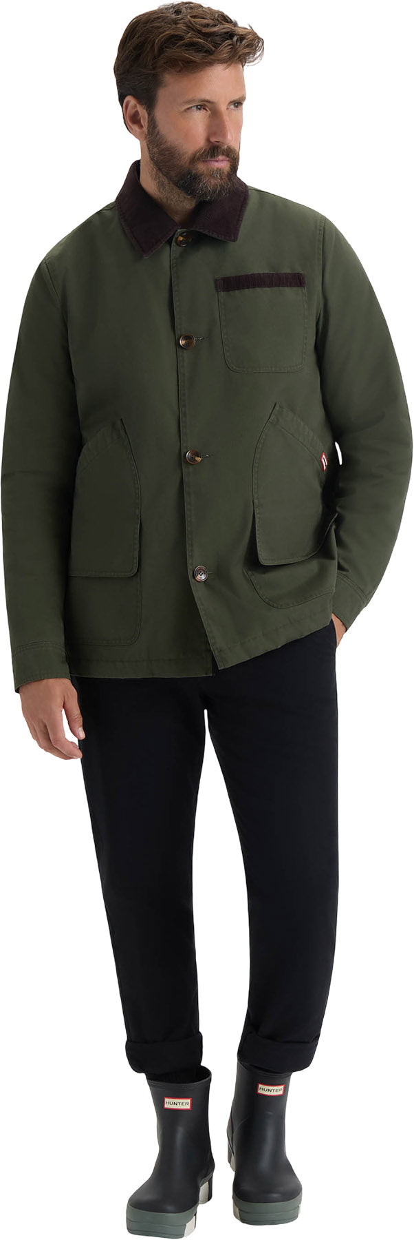 Samuel Canvas Jacket with Corduroy Trims - Men's