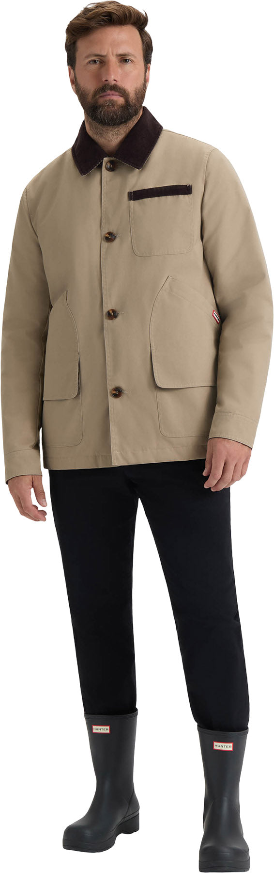 Samuel Canvas Jacket with Corduroy Trims - Men's