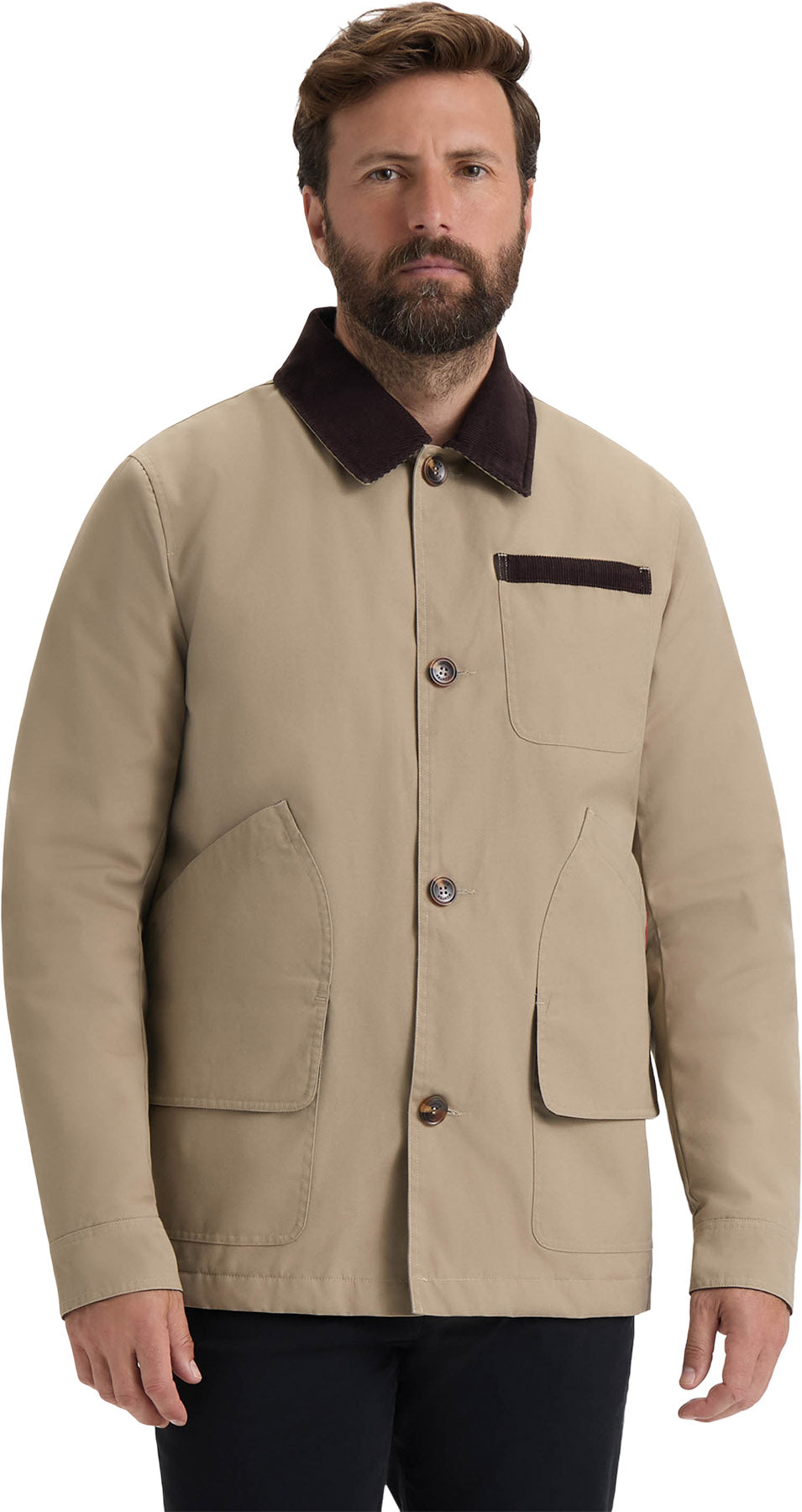 Samuel Canvas Jacket with Corduroy Trims - Men's