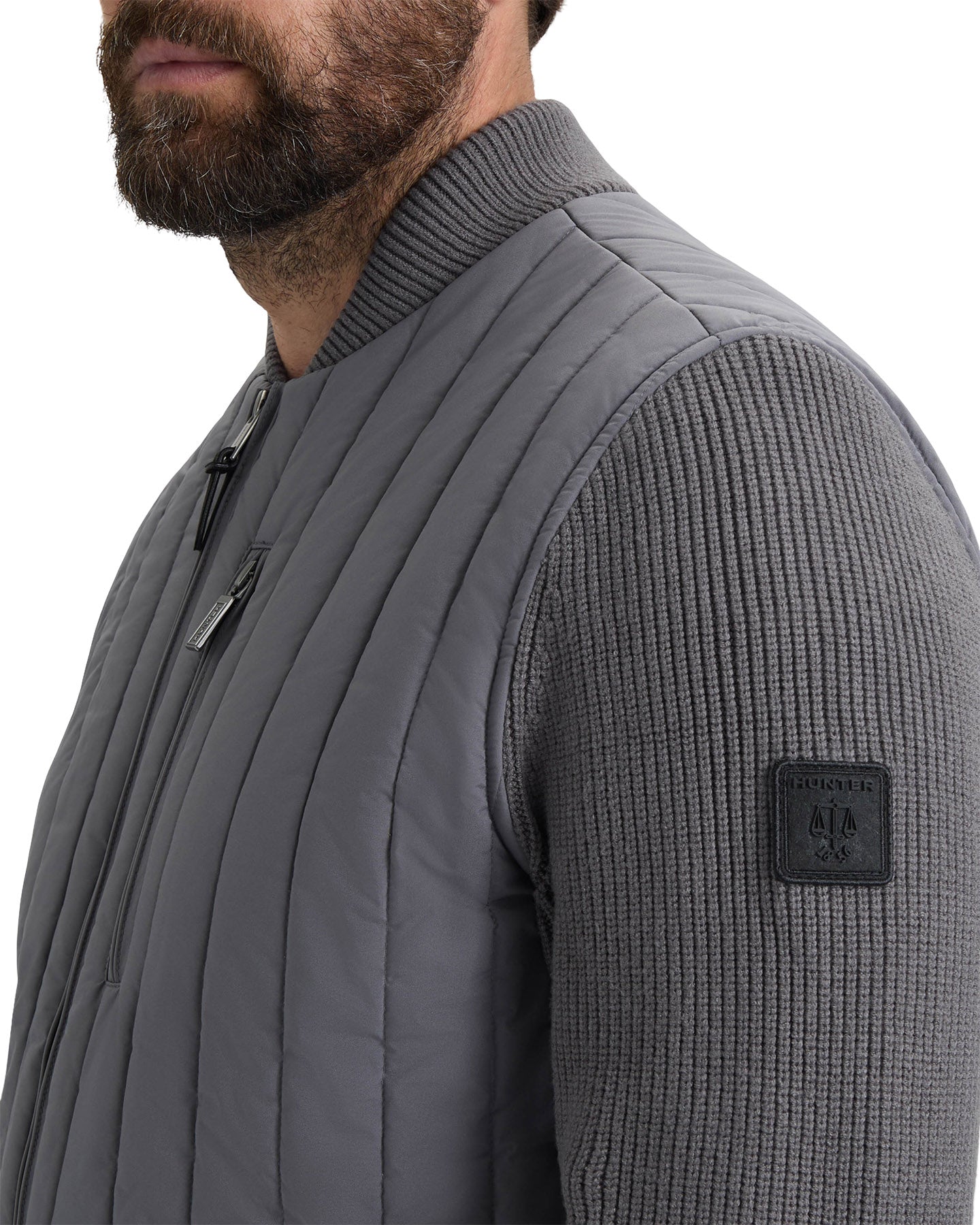 Kindale Vertical Quilt Jacket with Sweater Knit Sleeves - Men's
