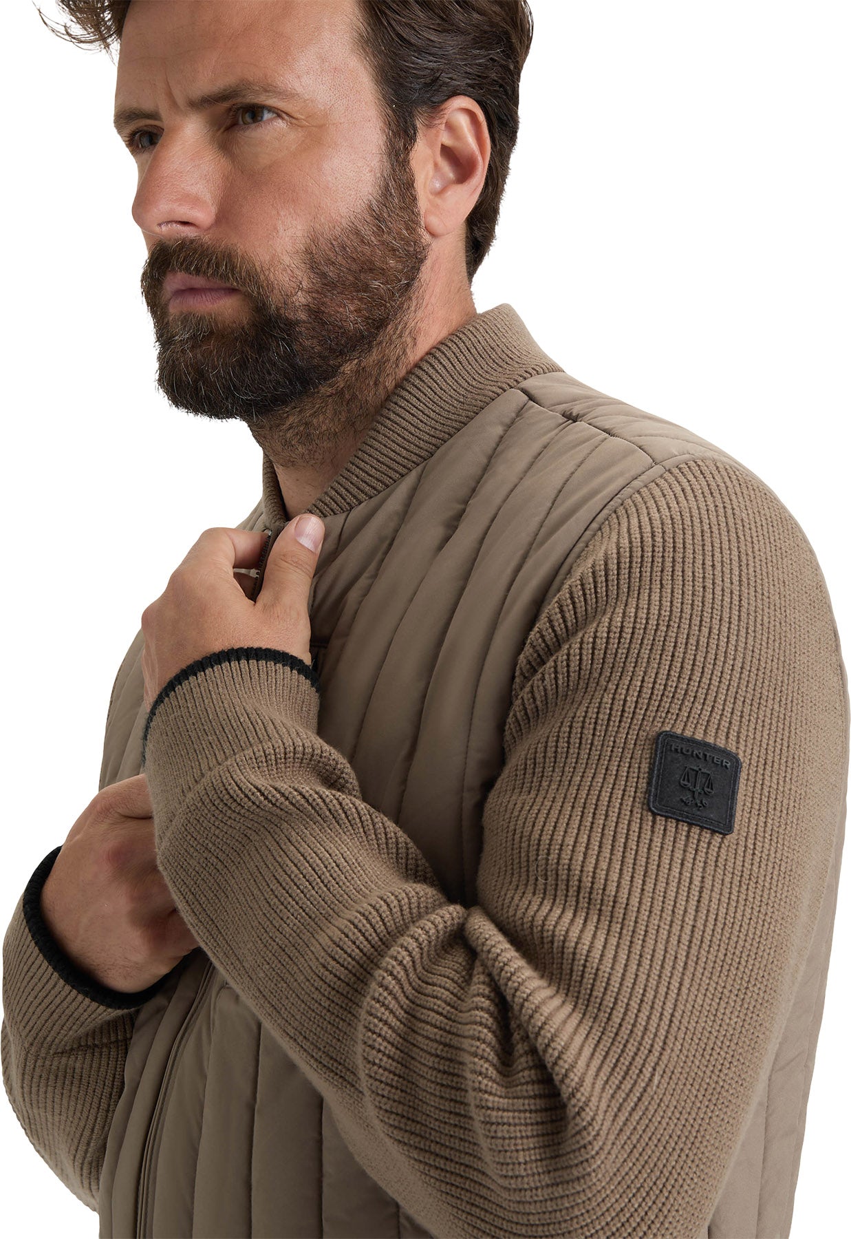 Kindale Vertical Quilt Jacket with Sweater Knit Sleeves - Men's