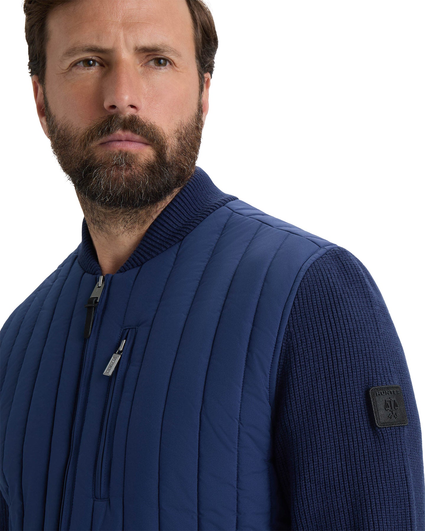 Kindale Vertical Quilt Jacket with Sweater Knit Sleeves - Men's