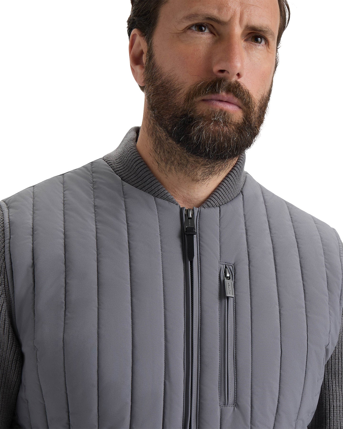 Kindale Vertical Quilt Jacket with Sweater Knit Sleeves - Men's
