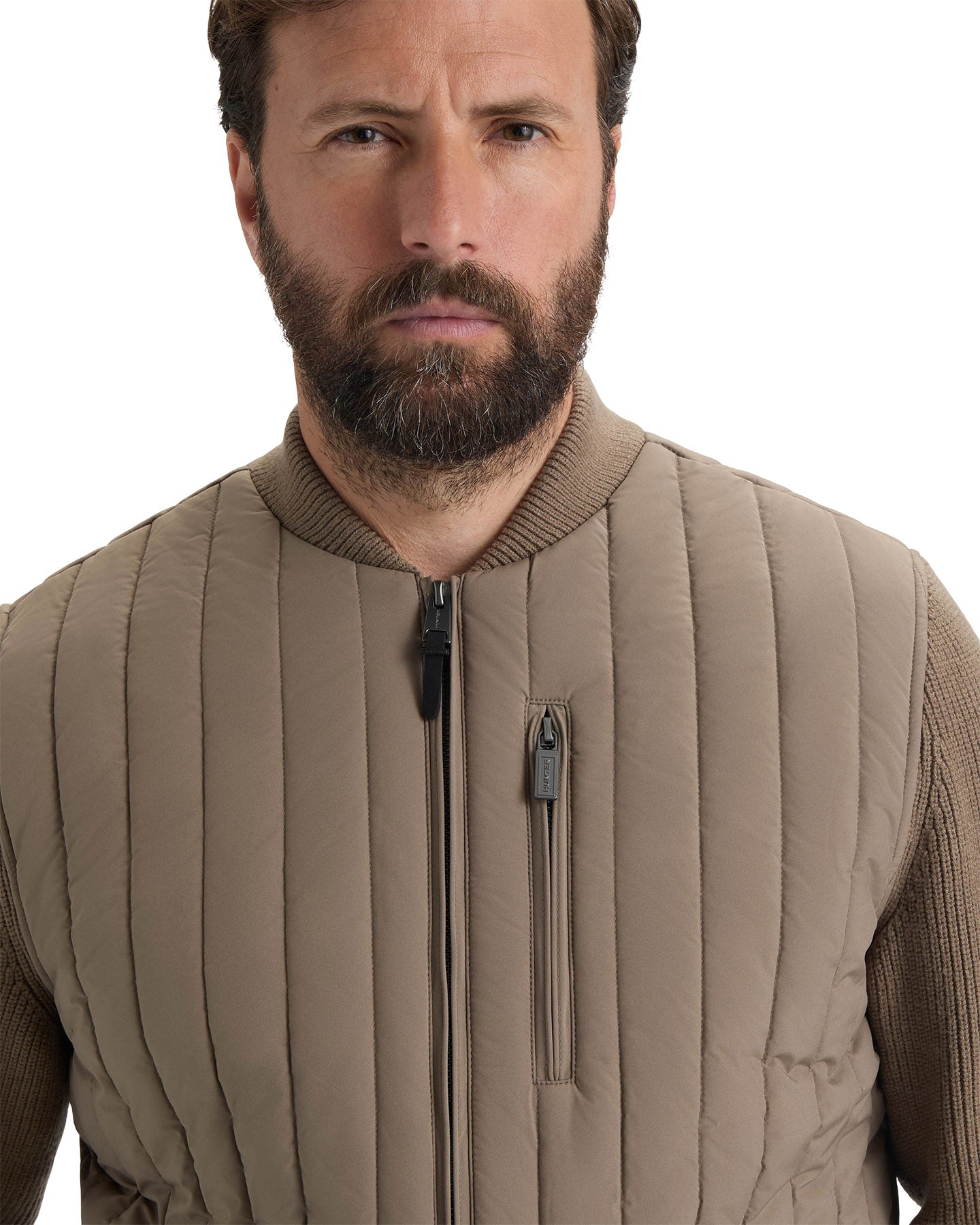 Kindale Vertical Quilt Jacket with Sweater Knit Sleeves - Men's