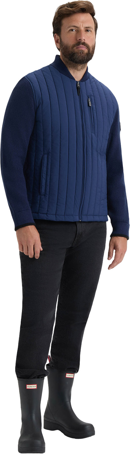 Kindale Vertical Quilt Jacket with Sweater Knit Sleeves - Men's