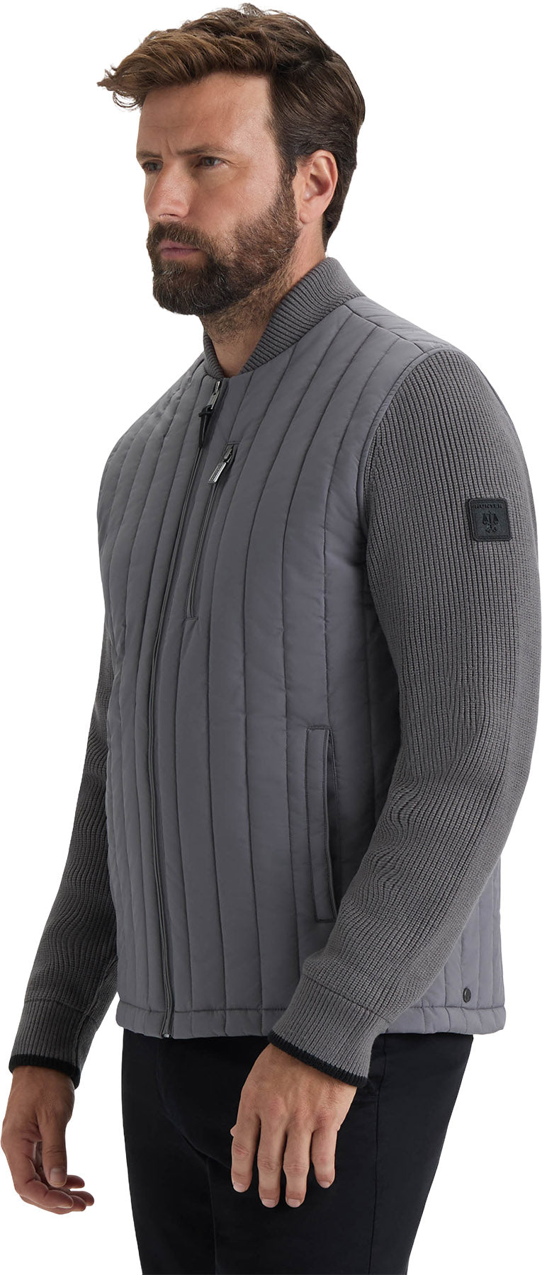 Kindale Vertical Quilt Jacket with Sweater Knit Sleeves - Men's