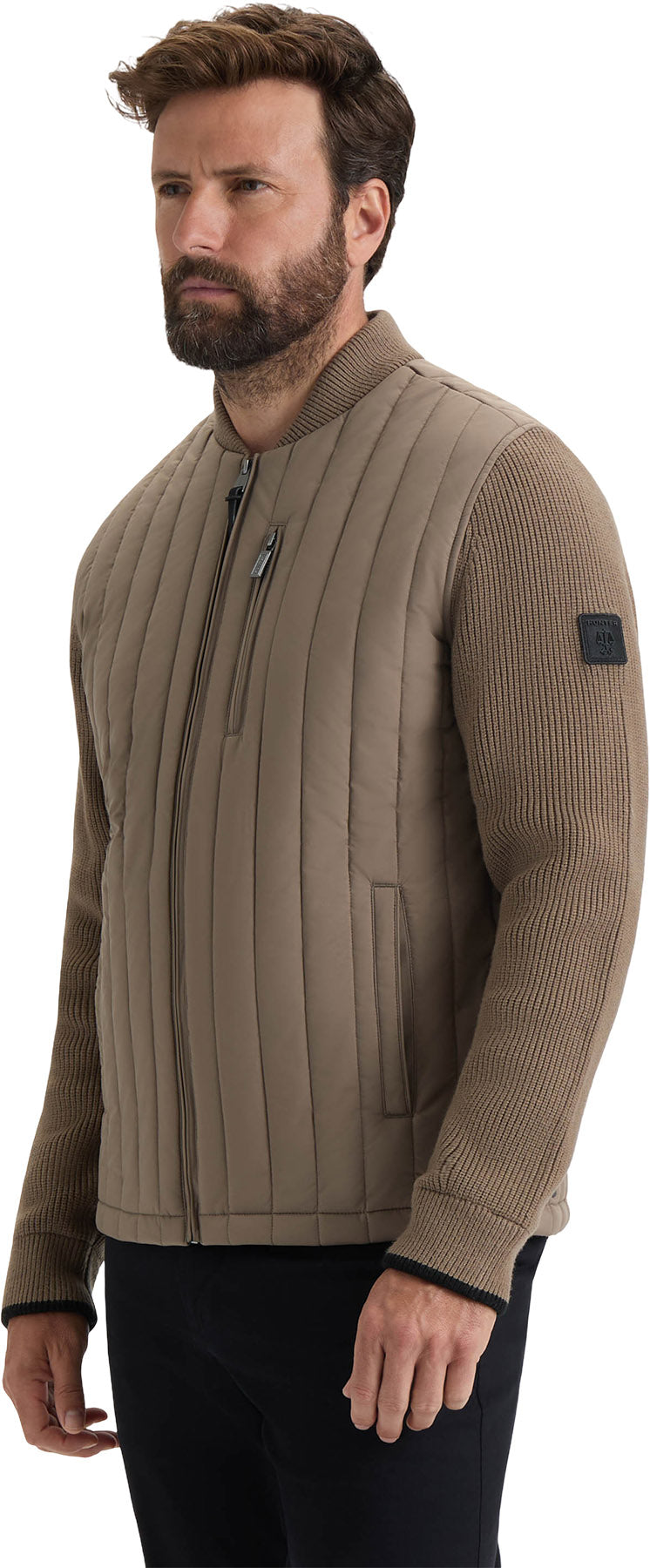 Kindale Vertical Quilt Jacket with Sweater Knit Sleeves - Men's