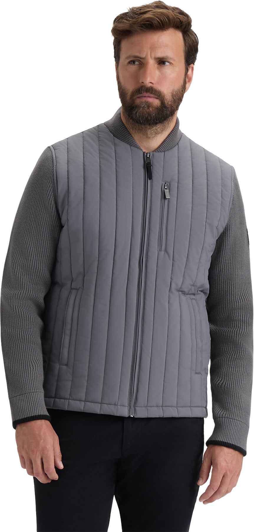Kindale Vertical Quilt Jacket with Sweater Knit Sleeves - Men's